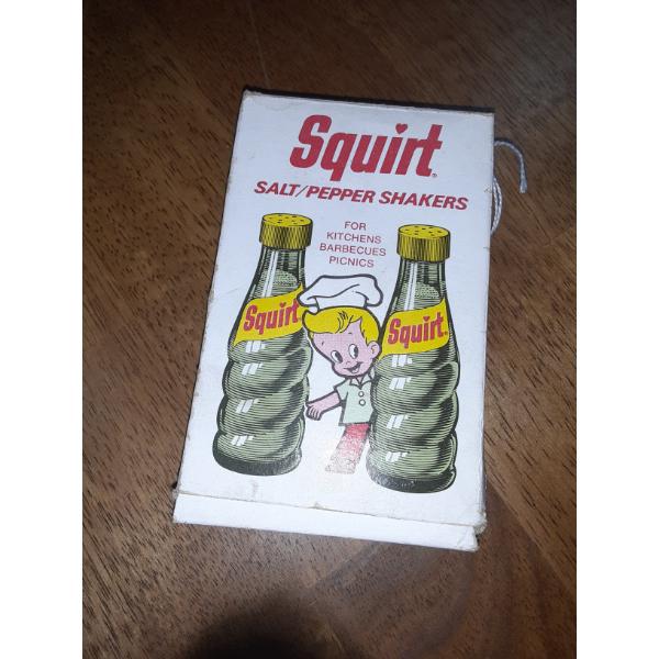 Hard To Find Original Squirt Beverage Co Salt & Pepper Shakers In Original Packaging!