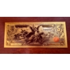 Image 2 : Pure 24k 999 Gold Foil United States 1896 Educational $5 Lg Note Processed in Pure GOLD wCOA