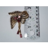 Image 5 : Gorgeous Gold-Filled Brooch With Clear and Pink Gemstones TW: 10.4g