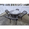 Image 1 : PICKUP IN NORTHFIELD - Superb Metal Outdoor Patio Table & 4 Chairs - 48" Includes Base For Umbrella 