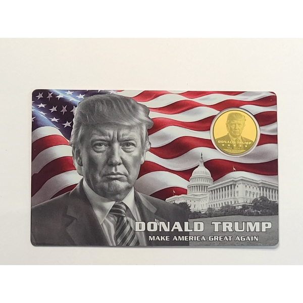 Donald Trump "Make America Great Again" 1/1000 Oz .999 Fine Gold Coin In Assay Card