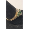 Image 3 : Women's Vintage 10K Yellow Gold Ring With Green & Clear Stones - Size 7 - Weight: 1.8g
