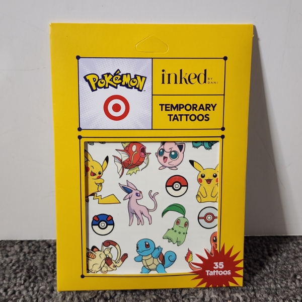 Pokemon Target Inked by Dani Temporary Tattoos - 35 Tattoos - Sealed