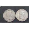 Image 1 : United States 1950-D & 1951 90% Silver Franklin Half Dollars - Face Value: $1.00
