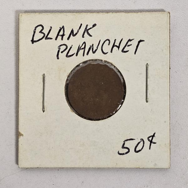 U.S. Mint Type 2 Blank Planchet Lincoln Cent Error
