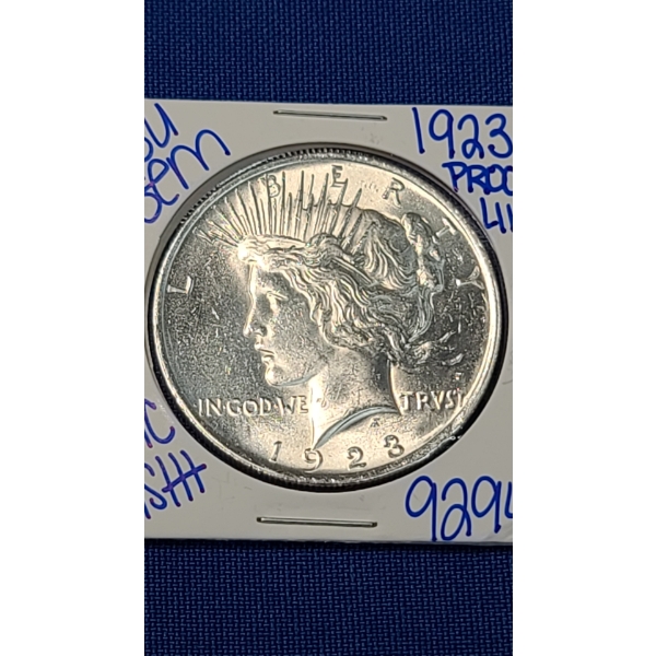 1923 Proof Like Uncirculated Silver Peace Dollar