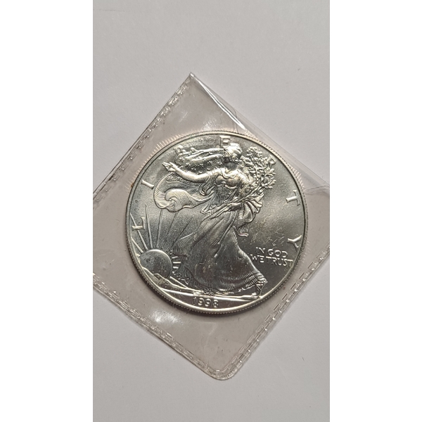 1998 1 Troy oz .999 Pure Silver American Silver Eagle Coin