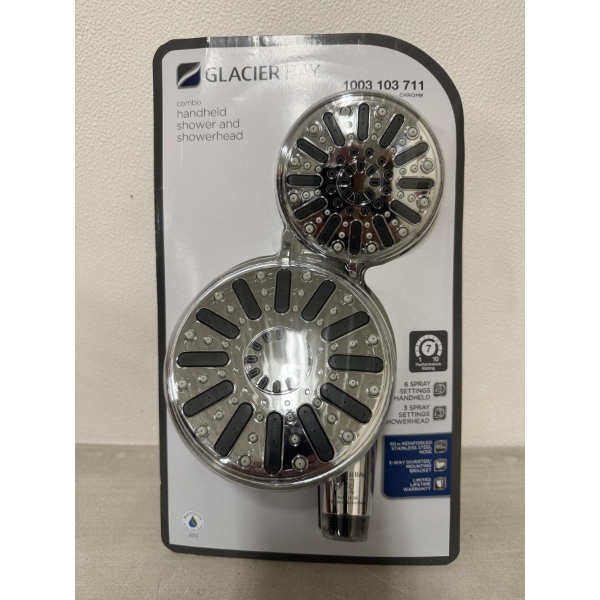 Brand New Glacier Bay Handheld Shower & Showerhead Combo - 60" Stainless Steel Hose