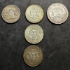 Image 2 : (3) 40% Silver Kennedy Halves, (1) 90% Franklin Half & (1) 1962 Mexico Un Peso ASW: 0.0514oz