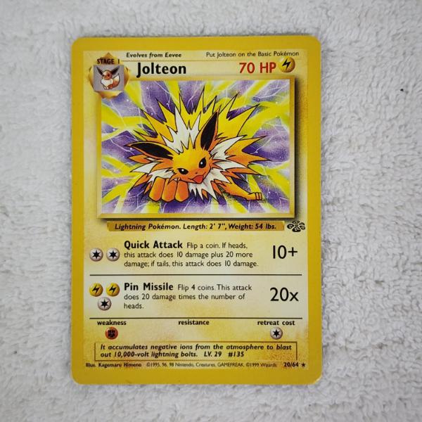 Jolteon 20/64 Non Holo Rare Vintage Jungle Set Pokemon Trading Card