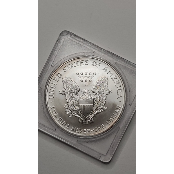 United States Mint 2003 One Troy Ounce .999 Fine Silver American Eagle In Coin Holder