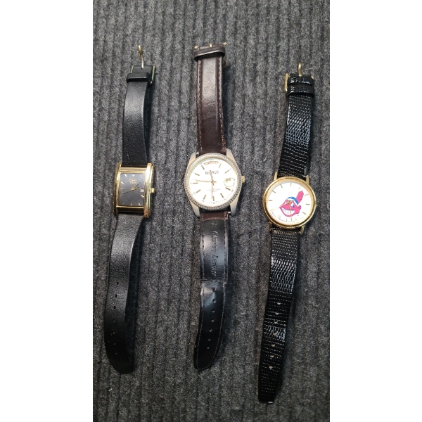 (3) Wristwatches Including Chief Wahoo Watch *Untested*