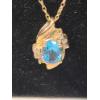 Image 2 : 14K Gold Blue Topaz 18" Necklace - Weight: 3.1g