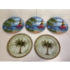 Image 1 : 5 Plastic Plates - Palm Trees & Sailboats - Palm Trees