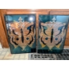 Image 1 : Two Beautiful Butterfly Stained Glass Panels