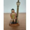 Image 1 : Vintage Wood Carved Man by Lamp Post Working Music Box - 10.5in