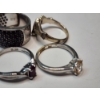 Image 7 : Four Sterling Silver Rings Assorted Gemstones and Styles - TW: 15.4g