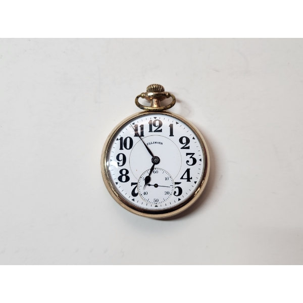 Working!! Gold-Filled Illinois Bunn Special 21 Jewel Railroad Pocket Watch 81.1g