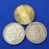 Image 1 : Three 1921 Silver Morgan Dollars - 90% Silver U.S. Coins 