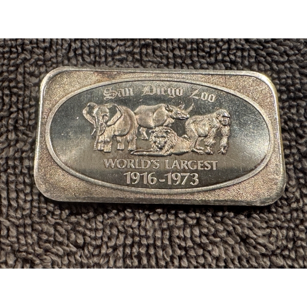Super Rare San Diego Zoo One Troy Ounce .999 Fine Silver - Incredible Piece