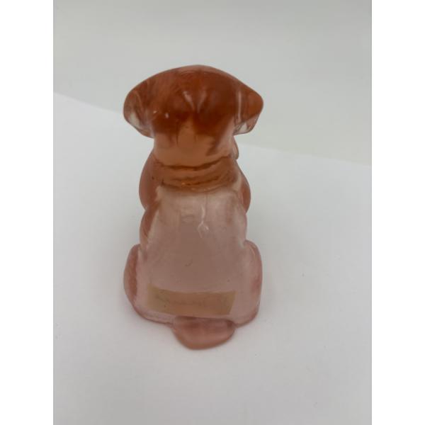 Adorable Degenhart Glass Dog Figurine - Peach Color - ~2.5 inches 