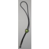 Image 1 : Western Style Leather Bolo Tie With Sterling Silver Hardware & Beautiful Green Stone 