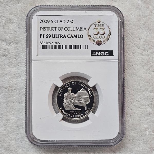 NGC PF69 Ultra Cameo 2009-S DC Quarter Clad Proof Duke Ellington The 33 Club Label