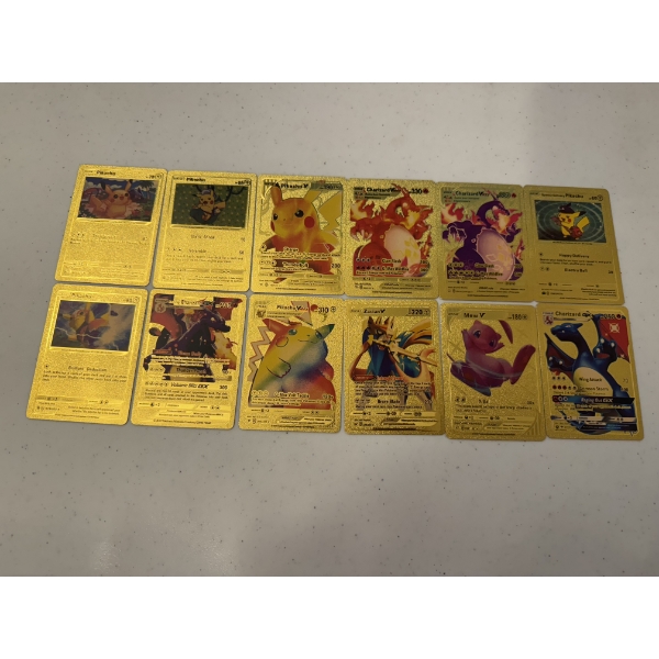 12 Rare - Gold Foil Pokemon Trading Cards - Mint Condition - Bosley Auctioneers 12 Rare - Gold Foil Pokemon Trading Cards - Mint Condition - Bosley Auctioneers
