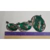 Image 4 : Vintage Siam Sterling Silver Green Enamel Jewelry - Weight: 22.2g