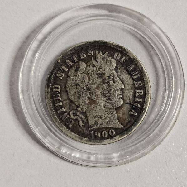 United States 1900-S Barber 90% Silver Dime