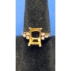 Image 1 : 14K Gold Emerald Cut Open Setting Ring With Side Diamonds - Size 5 - Weight: 2.3g