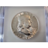 Image 2 : ICG GRADED AU50 1963 90% Silver Franklin Half Dollar 