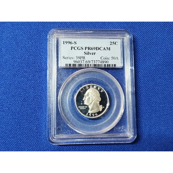 1996-S PCGS PR 69 DCAM United States Washington Silver Quarter