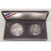 Image 1 : 1989 United States Congressional Coin 2-Coin Proof Set Featuring 90% Silver Dollar 