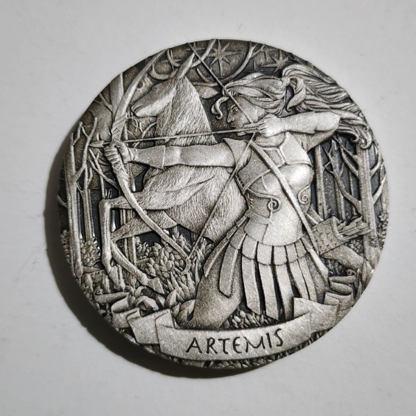 Perth Mint 2017 Gods of Olympus Artemis 2 Oz .999 Fine Silver High Relief Coin FROM 12 COIN SET!