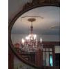 Image 3 : Antique Oval Wall Mirror - Carved Design At Top - 36" x 34 1/2" OA - Mirror is 33" x 25"  Fine Cond