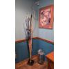 Image 1 : 73" Tall Metal Sculture With Art Glass Sconce by Loretta Eby & Jeff Jackson - Amazing Art Craft