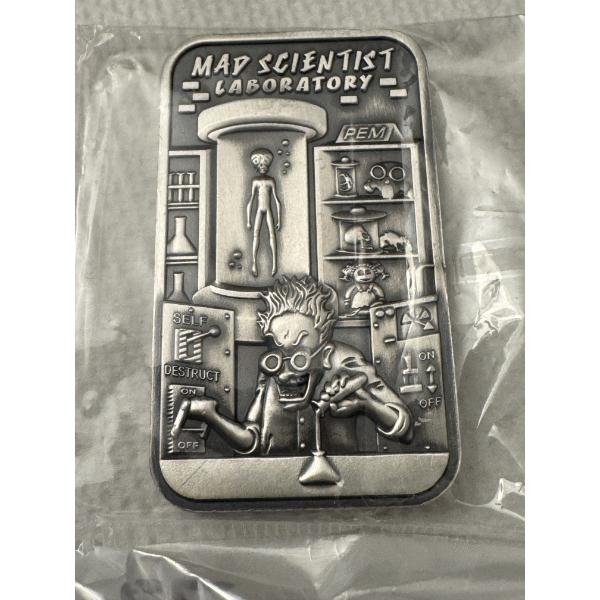 Super Rare 2 Ounce Mad Scientist .999 Fine High Relief Silver Bar - 73/125