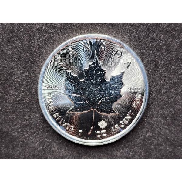 2017 Canadian 9999 Fine Silver 1 Oz Maple Leaf Bullion Round 