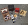 Image 1 : Neat Vintage Cigar Box With Wood Burner, Wood Box, Vintage Straight Razor, Mini Knife & More