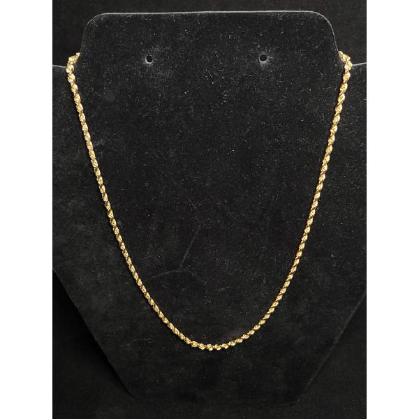 18K Gold Rope Necklace - Weight: 7.2g