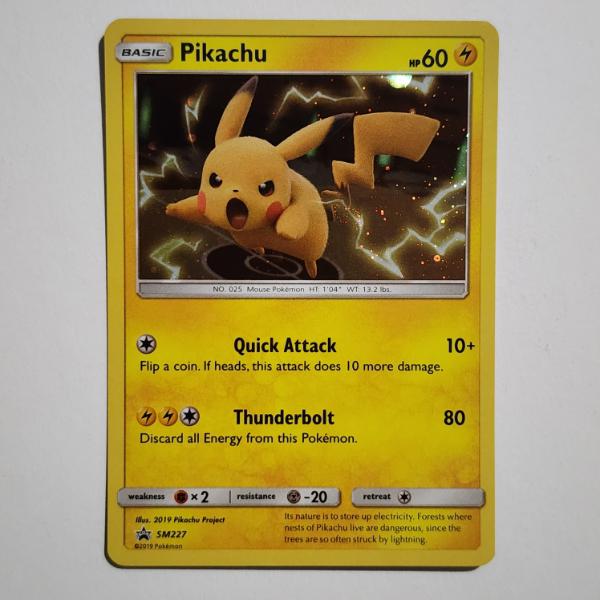 Pikachu SM227 Black Star Promo Holo Rare Pokemon Trading Card