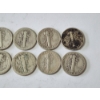 Image 6 : x10 Assorted Years & Mint Marks U.S. 90% Silver Mercury Dimes FV: $1.00
