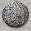 Image 1 : Victorian-Era "Love Token" created from a smoothed-down 90% Silver Half-Dollar Coin