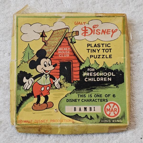 Vintage Marx Toys "Plastic Tiny Tot Puzzle" featuring Mickey Mouse
