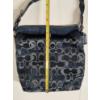 Image 3 : Authentic Coach Y2K Monogram Blue Jacquard Bag With Twist Closure & Matching Fold Wallet In Excellen