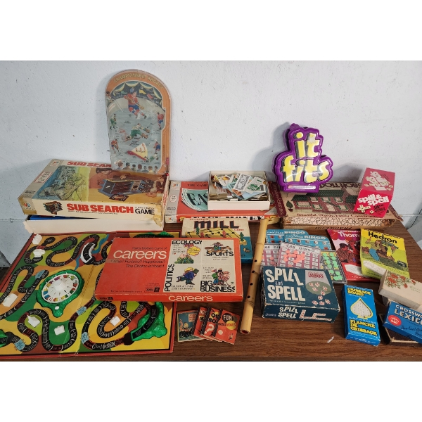 Lot of Assorted Vintage Games Including Sub Search, Easy Money, Car Bingo, & More - See Photos!!