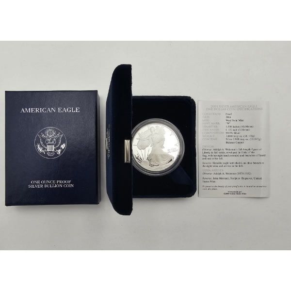 2004 "W" One Ounce Silver American Eagle Proof