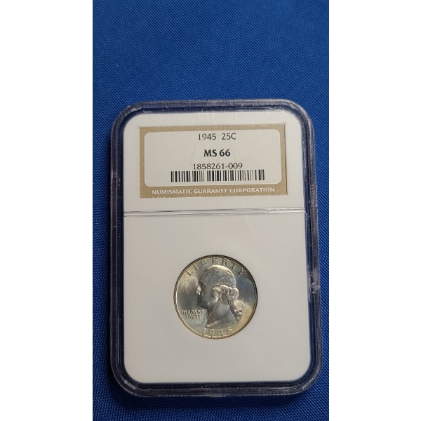 NGC 1945 MS 66 90% Silver Washington Quarter
