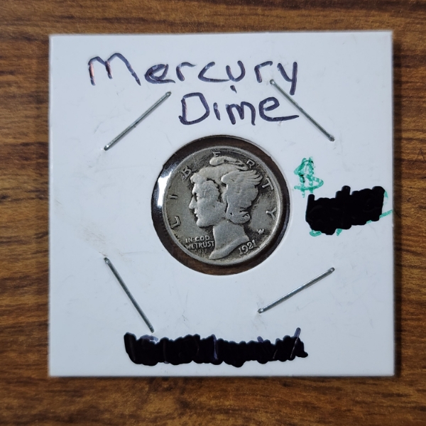 1921-D United States Mercury 90% Silver Dime
